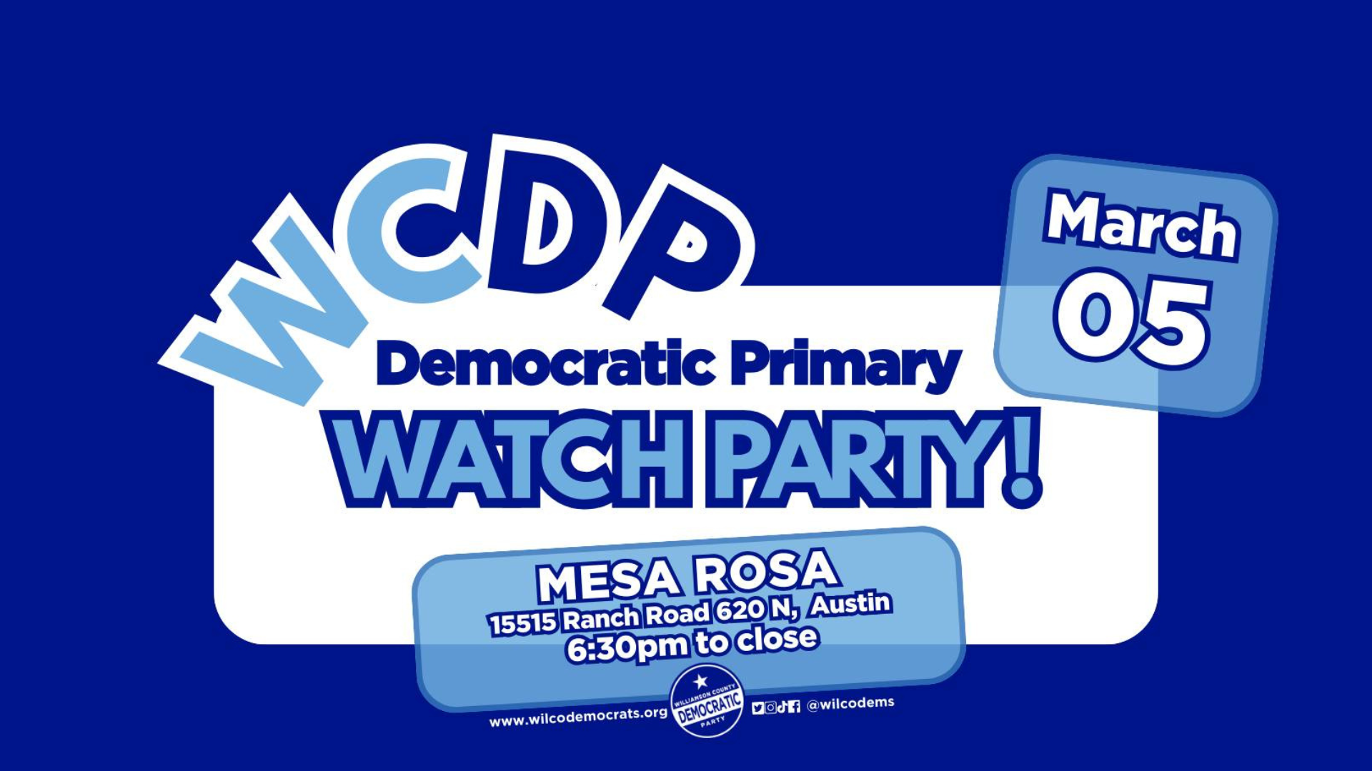 Democratic Primary Election Result Watch Party Williamson County