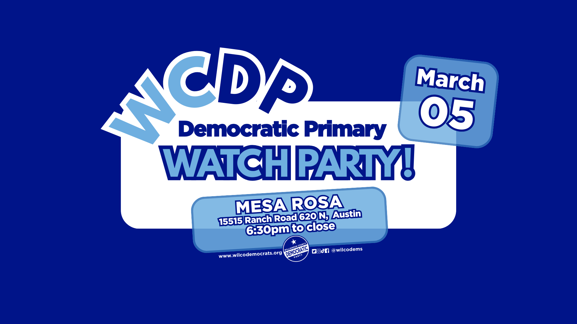 WCDP Democratic Primary Election Results Watch Party
