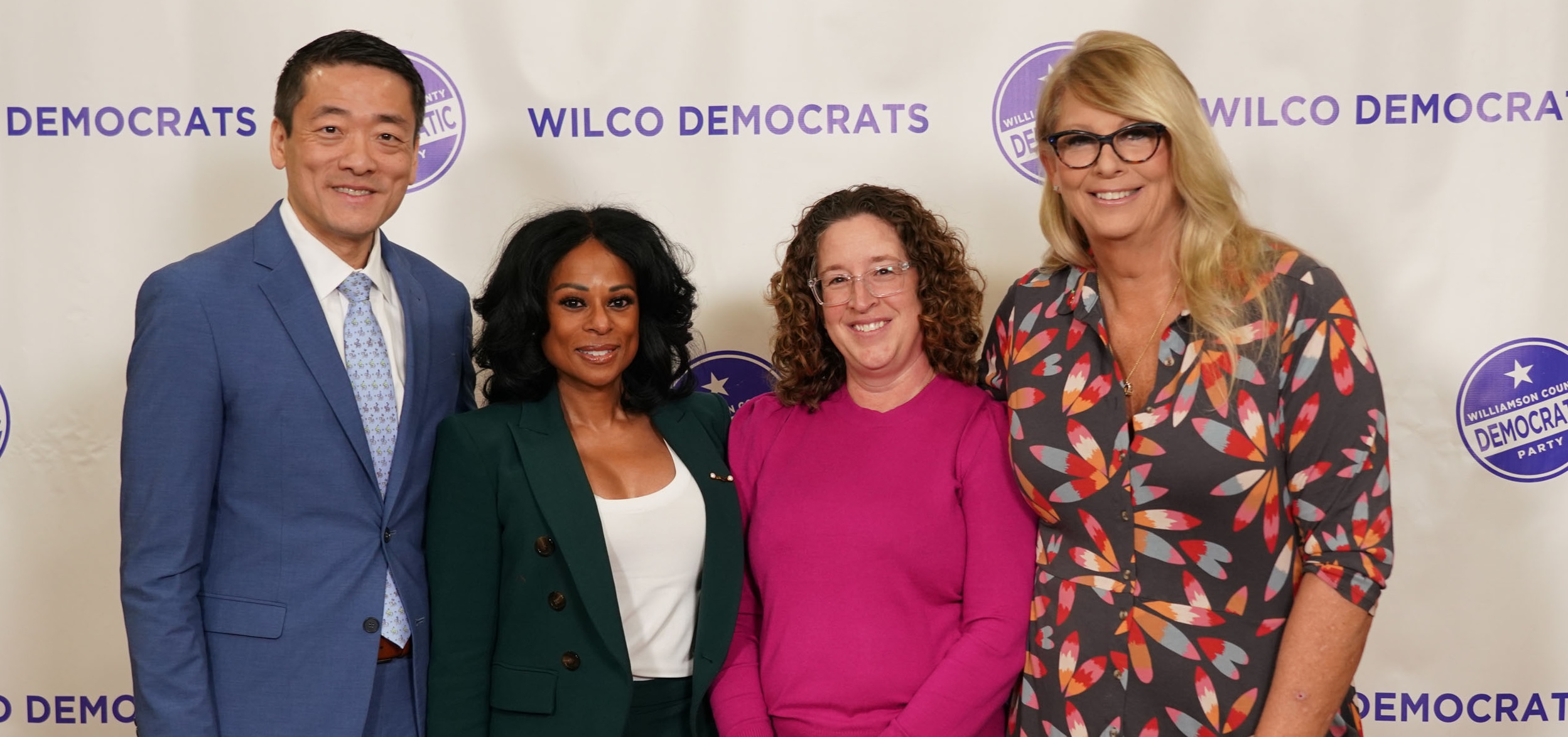 2025 WCDP Awards Dinner Recipients (left to right): State Representatives Gene Wu and Nicole Collier, Sara Groff, and Meghan Stabler.