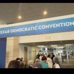 Welcome sign at the Hilliard Center for the 2026 Texas Democratic Party Convention.